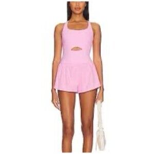 Free People Movement Righteous Runsie Romper Pink Size M NWOT